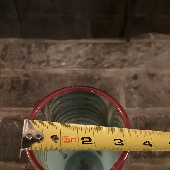 Tall Blue/Brown Signed Henry LevineArt Glass VASE (10.75"Hgt x 3.25"Dia) - Picture 5 of 5